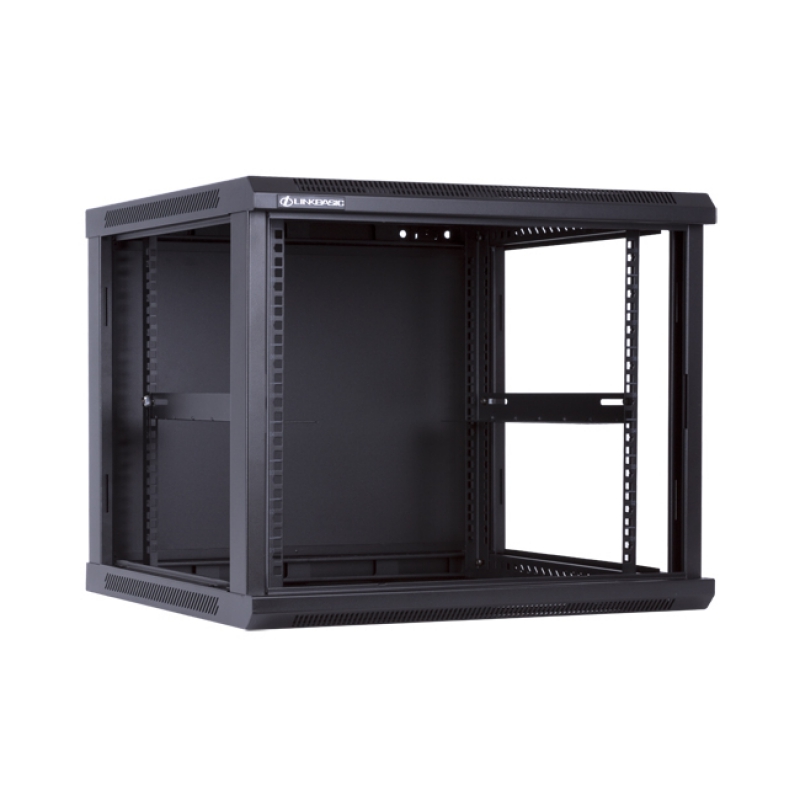 Linkbasic 9U Wall Mount Cabinet, 600mm Width by 600mm Depth, Black [Flat Packed]
