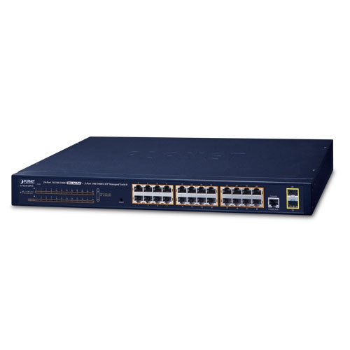 IPv4, 24-Port Managed 802.3at POE+ Gigabit Ethernet Switch + 2-Port 100/1000X SFP (300W)