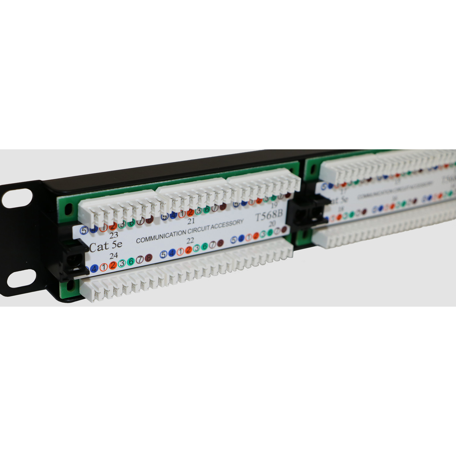 Excel CAT5E 24 Port Unscreened Patch Panel 1U LSA Punch Down Black