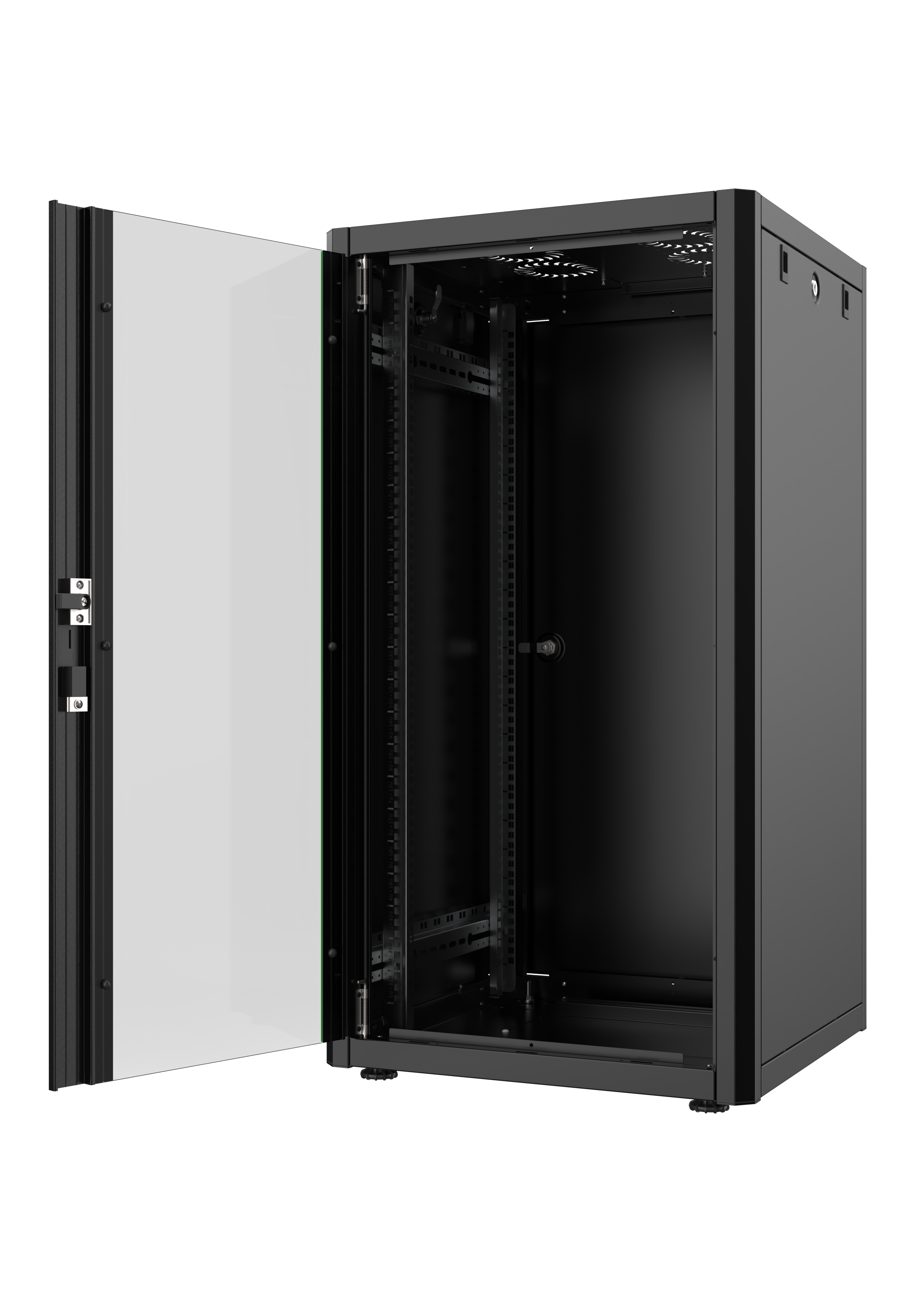 22U, Mirsan GTN Series Cabinet, Width 600mm, Depth 600mm, Ready Assembled, Black