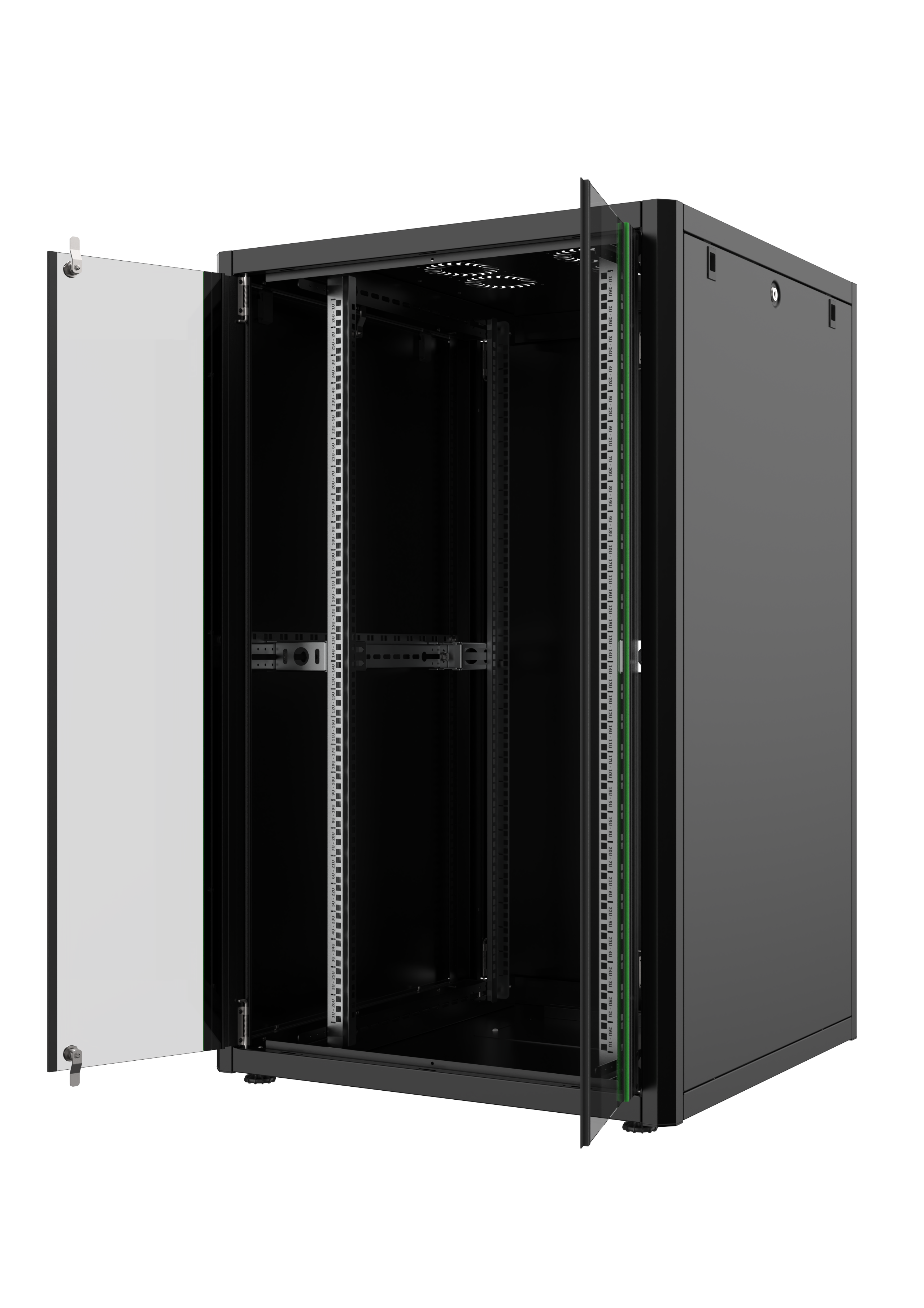 26U, Mirsan GTN Series Cabinet, Width 800mm, Depth 800mm, Ready Assembled, Black