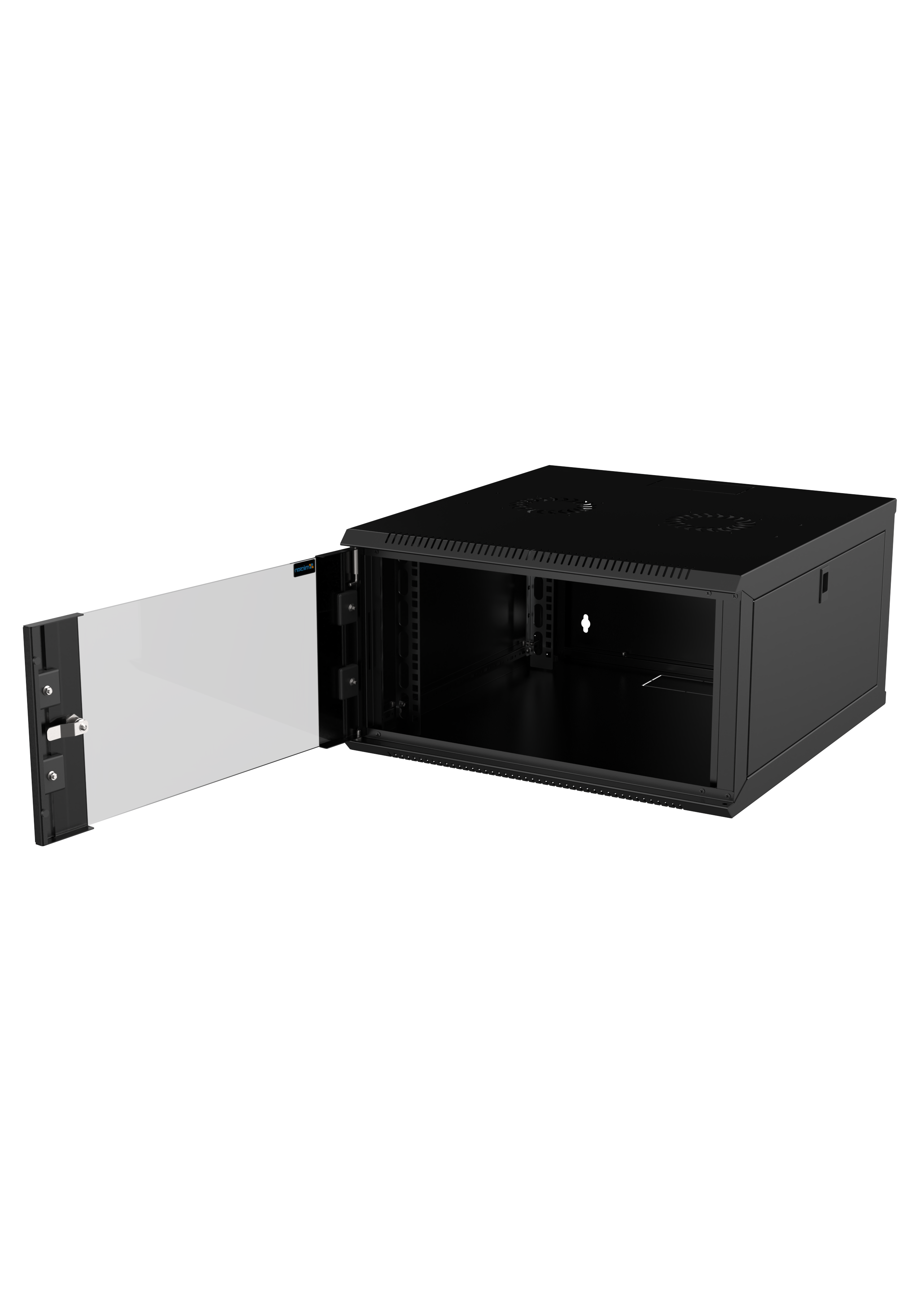 Mirsan 6U COM-BOX WTC Series Wall Mount Cabinet, 600mm Width by 600mm Depth, Black [Flat Packed]