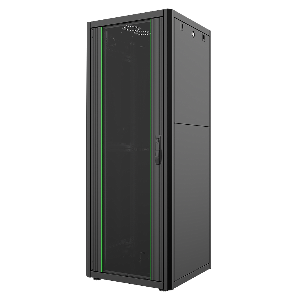 36U, Mirsan GTN Series Cabinet, Width 600mm, Depth 600mm, Ready Assembled, Black