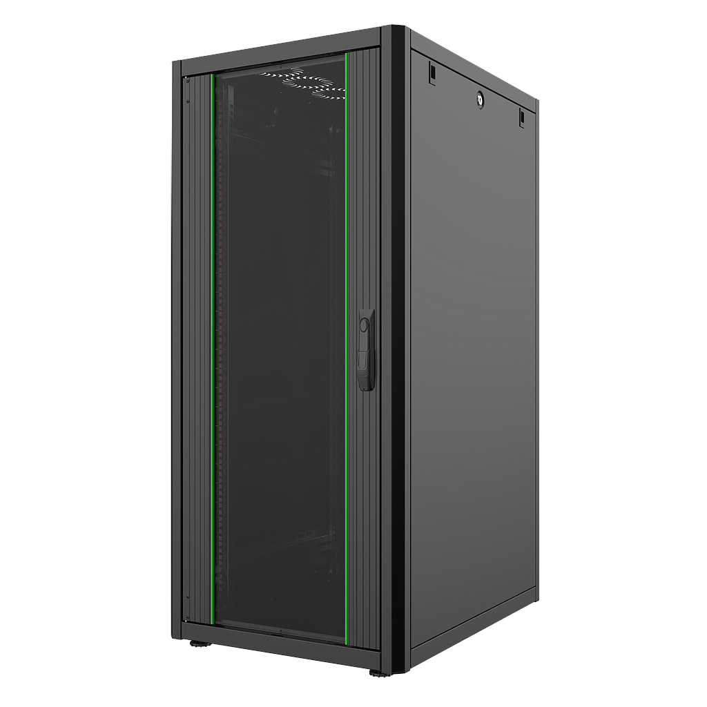 24U, Mirsan GTN Series Cabinet, Width 600mm, Depth 800mm, Ready Assembled, Black