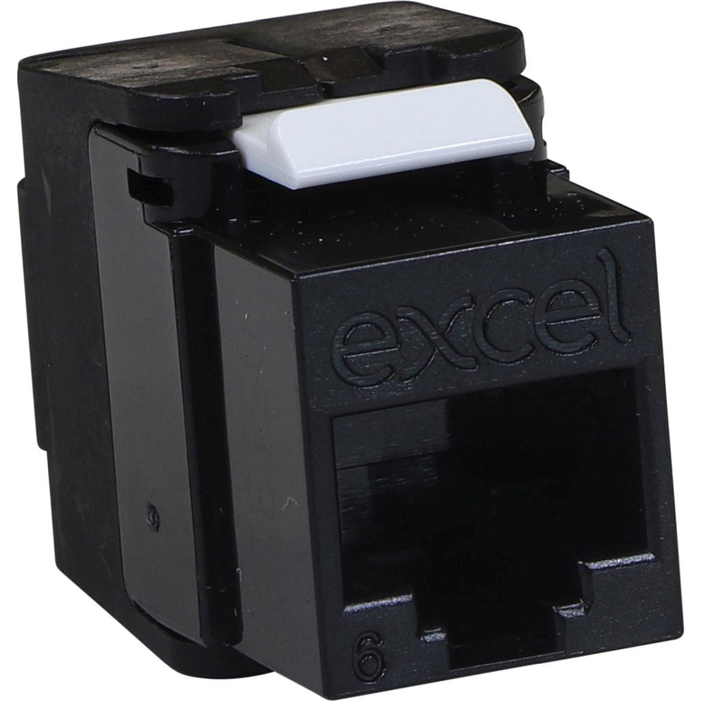 Excel CAT6 Low Profile UTP Toolless Keystone Jack-Black