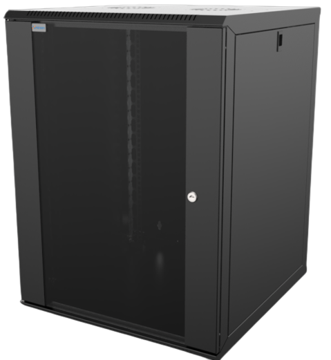 Mirsan 18U COM-BOX WTC Series Wall Mount Cabinet, 565mm Width by 600mm Depth, Black [Flat Packed]