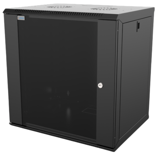 Mirsan 12U COM-BOX WTC Series Wall Mount Cabinet, 565mm Width by 450mm Depth, Black [Flat Packed]