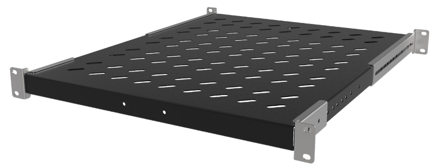 19&quot;  D=1000 Sliding Shelf Depth Adjustable, RAL9005 Black