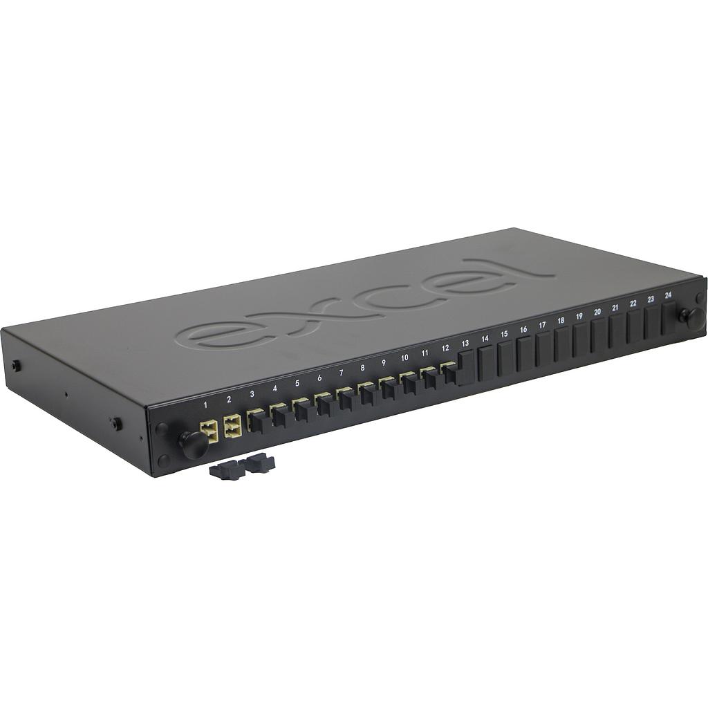 Excel Enbeam 24 Way Multimode Fibre Optic Panel 6 LC Duplex (12 Fibre)