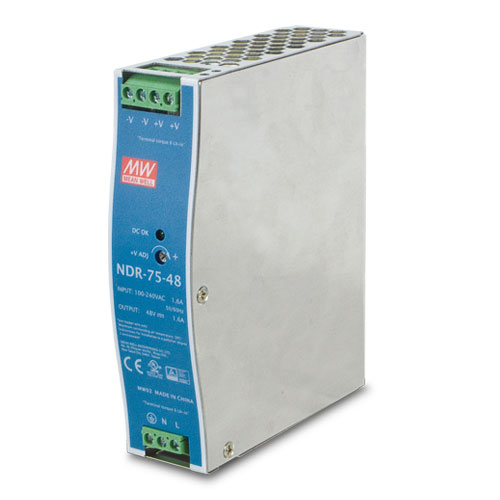 48V, 75W Din-Rail Power Supply (NDR-75-48, adjustable 48-56V DC Output)