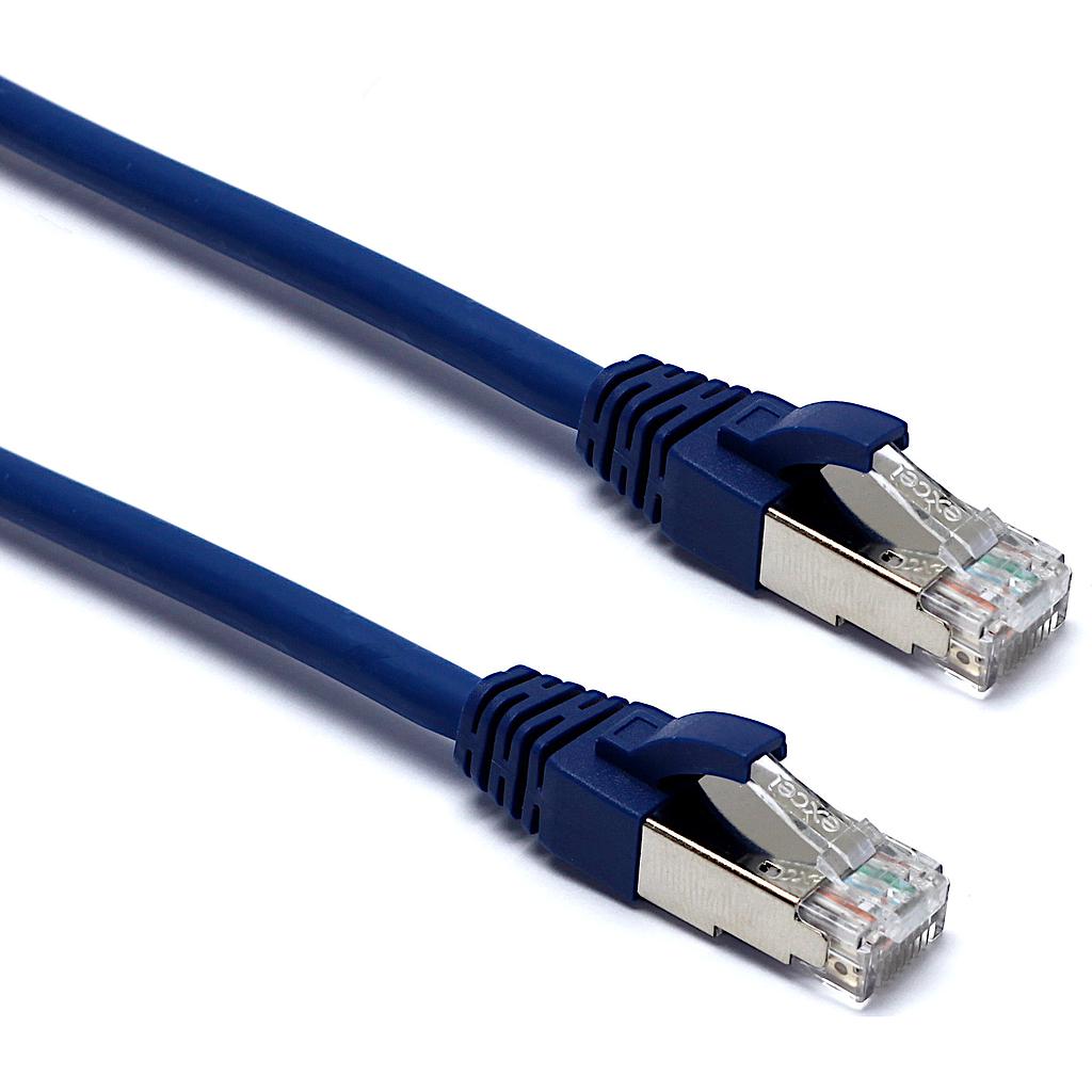 Excel CAT6A Patch Lead F/FTP Shielded LS0H Blade Booted 1.5MT - Blue