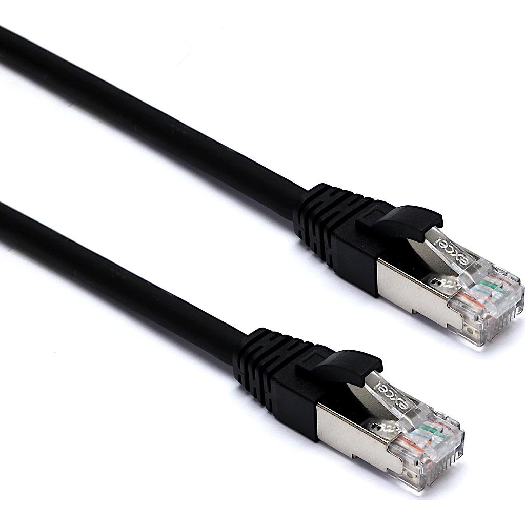 Excel CAT6A Patch Lead F/FTP Shielded LS0H Blade Booted 1.5MT - Black