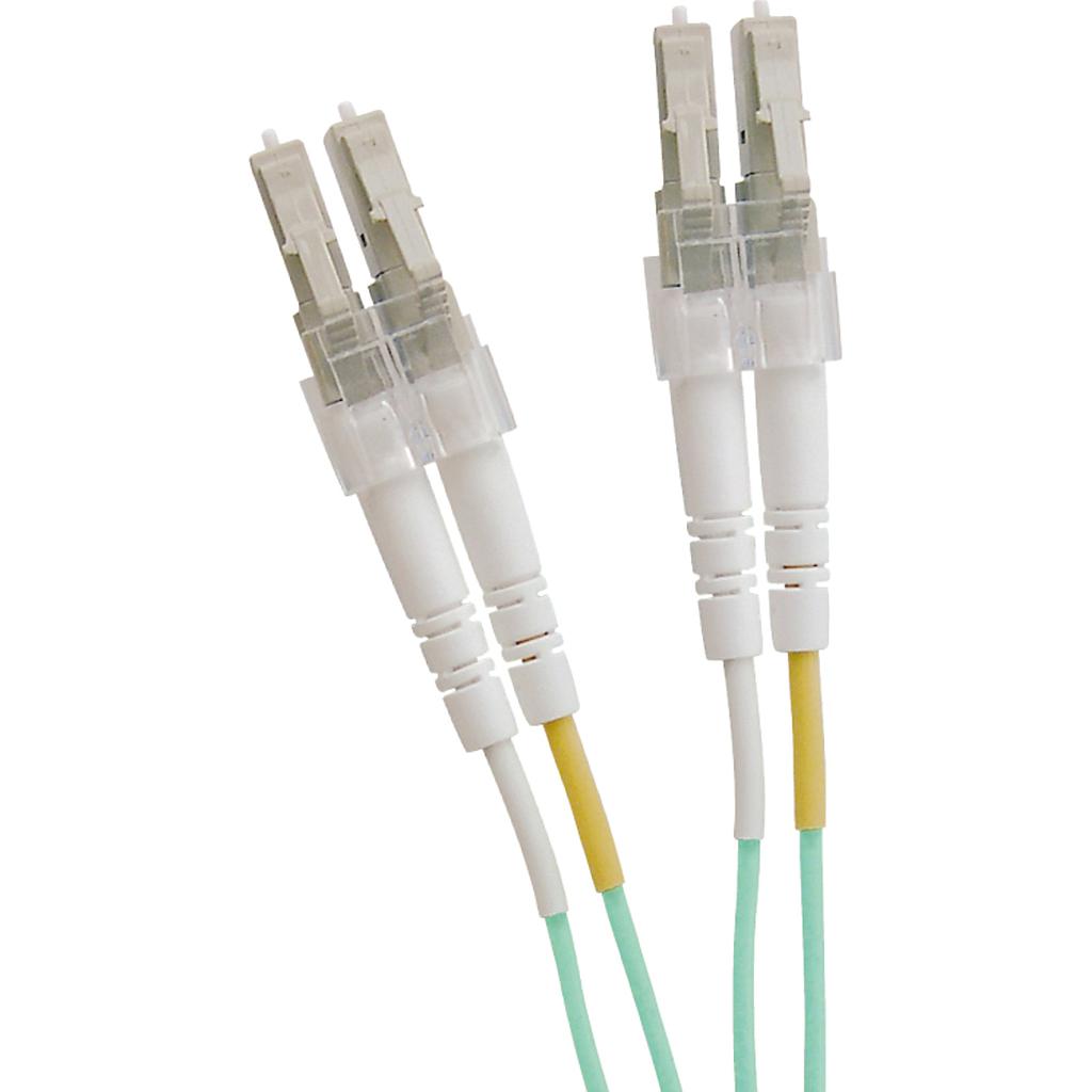 OPTiFab OM3 50/125µm Multimode 3M LC-LC Aqua Fibre Optic Duplex Patch Cord LSZH