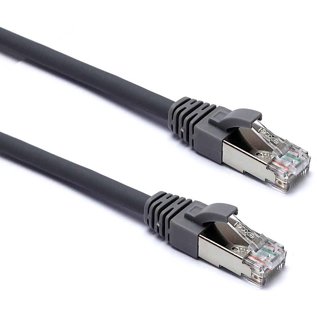 Excel CAT6A Patch Lead S/FTP Shielded LS0H Blade Booted 3MT - Grey