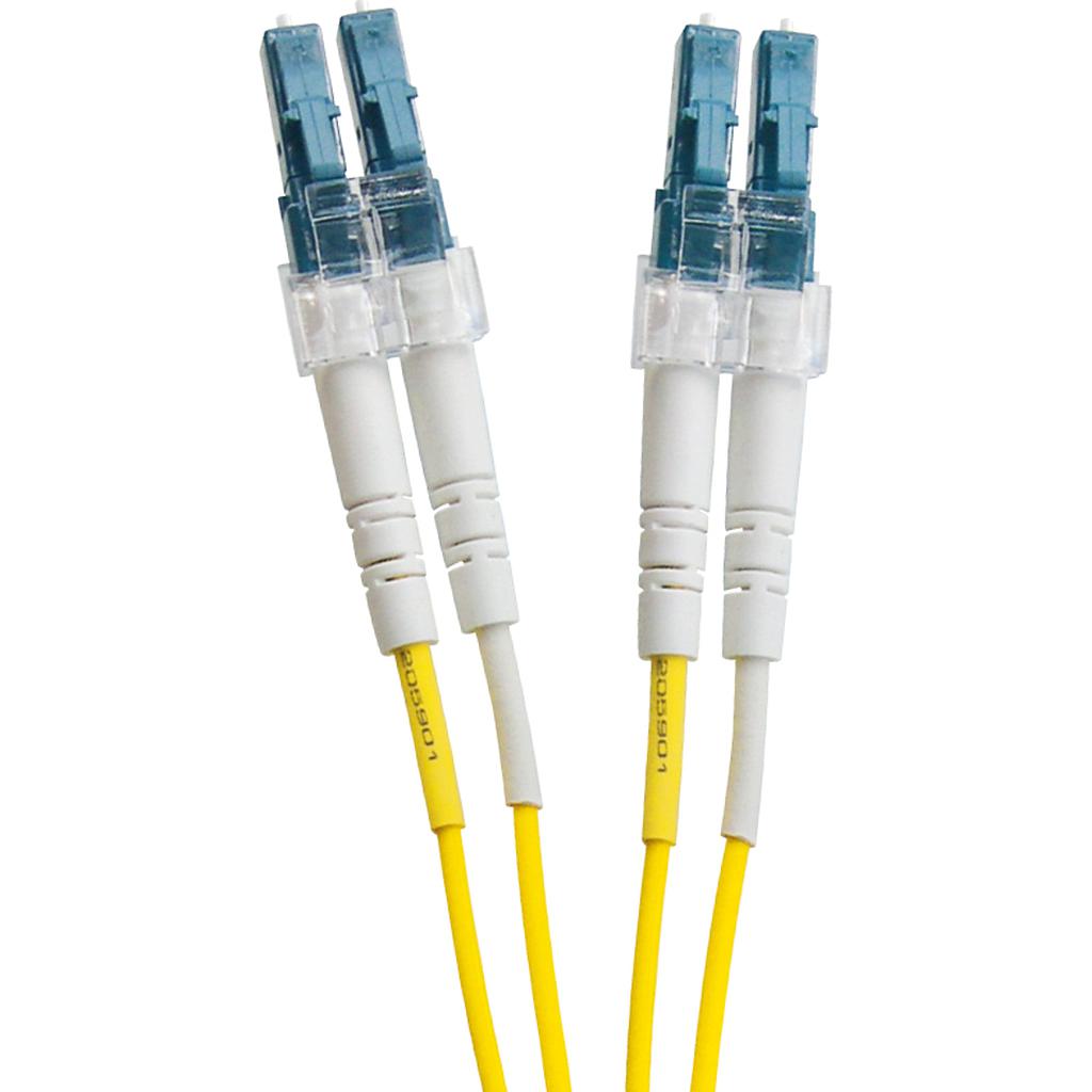 OPTiFab OS2 9/125µm Singlemode 2.5M LC-LC Yellow Fibre Optic Duplex Patch Cord LSZH
