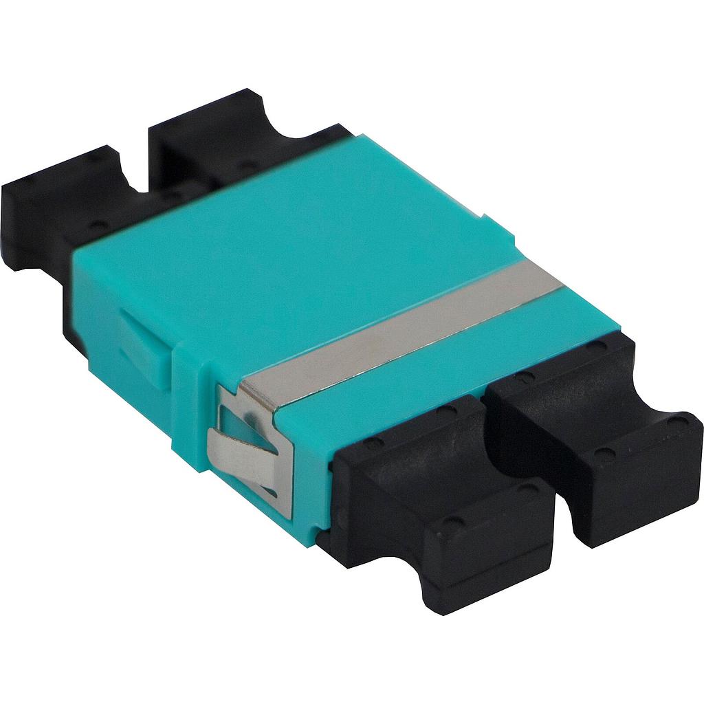 Excel Enbeam LC Quad OM3 Multimode Flangeless Adaptor Aqua