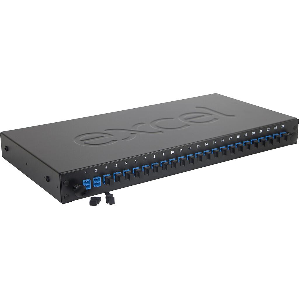 Excel Enbeam 24 Way Singlemode Fibre Optic Panel 24 LC Duplex (48 Fibre) Blue