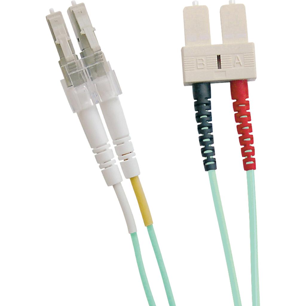 Excel OM3 3M Duplex Patch Lead LC-SC 50/125 Aqua