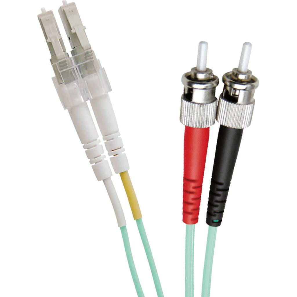 Excel OM3 3M Duplex Patch Lead LC-ST 50/125 Aqua