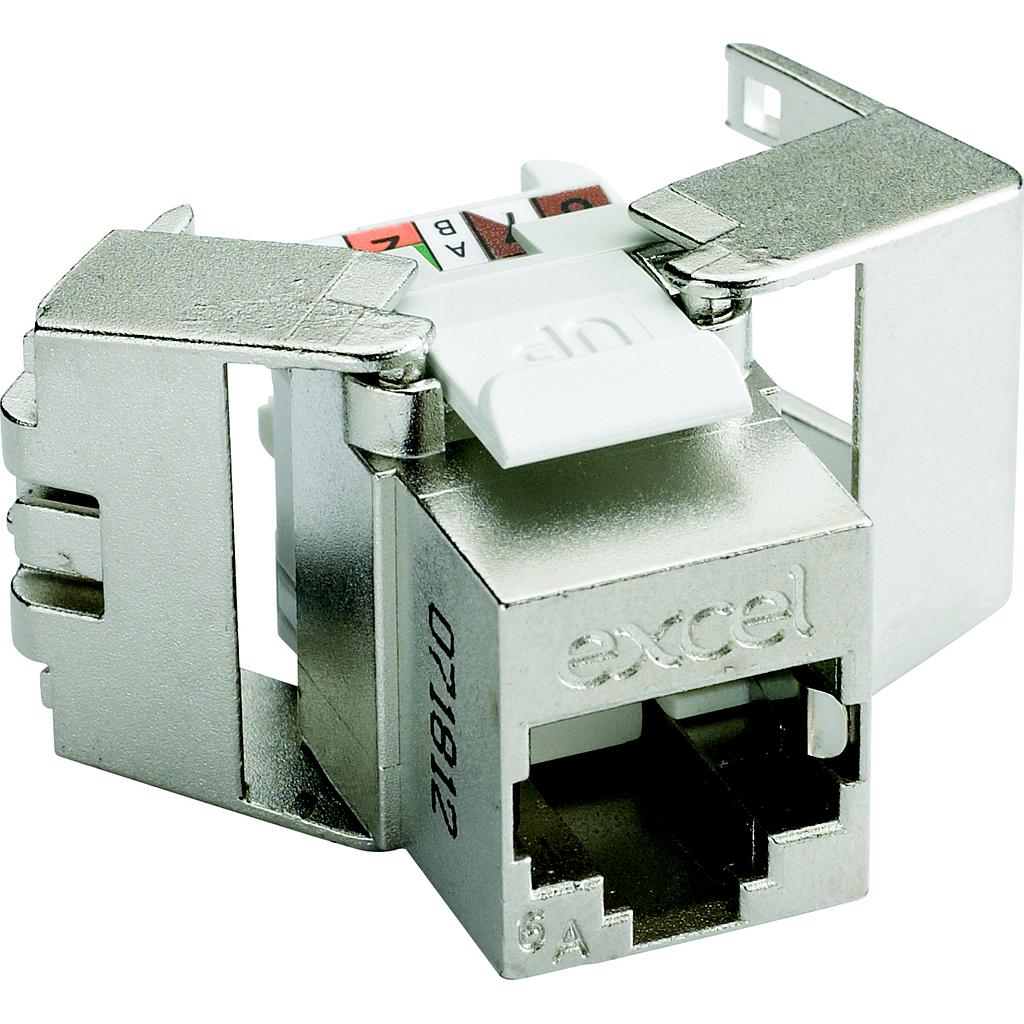 Excel CAT6A F/FTP Low Profile Screened Keystone Jack - Tool Less