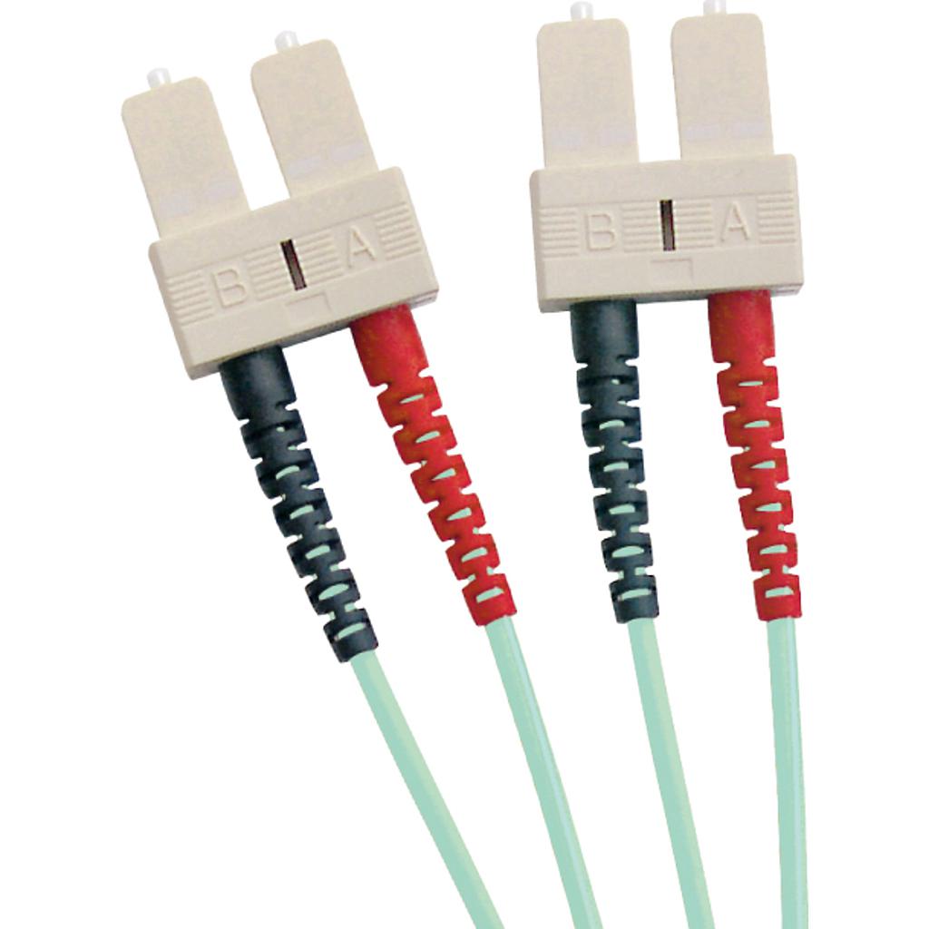 Excel OM3 3M SC-SC Duplex Patch Leads 50/125 - Blue Aqua