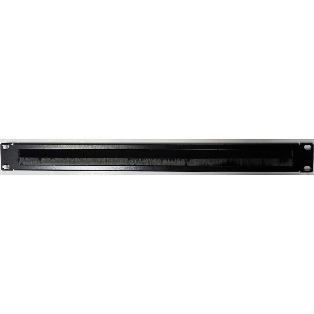 Excel 1U Horizontal Double Brush Strip-Middle Split Black