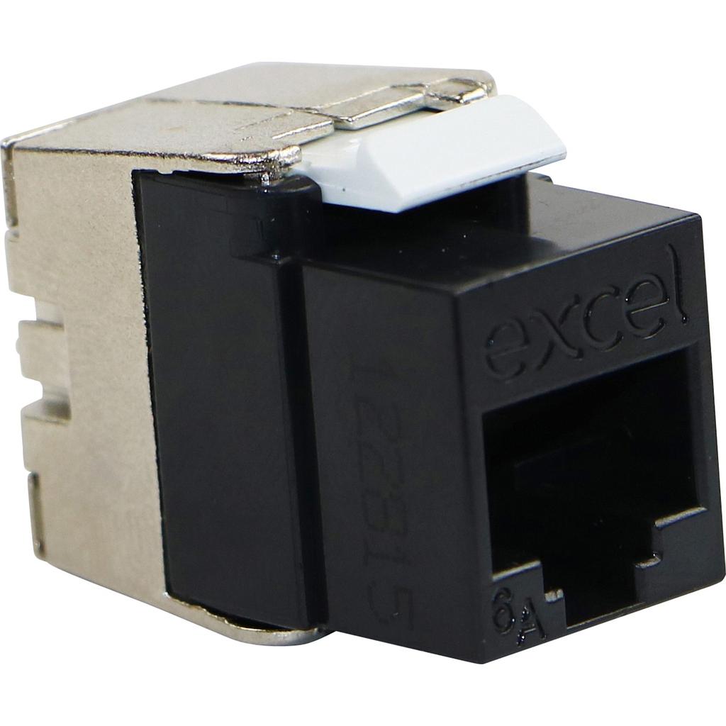 Excel CAT6A UTP Low Profile Keystone Jack Toolless - Black