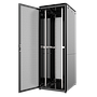 46U, Mirsan GTV Series Cabinet, Width 800mm, Depth 1000mm, Unassembled, Black [Front Single & Rear Double Open 63% Perforated Free Standing Cabinet]