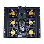 6-Way Fan, Analog Thermostat Controlled UK Plug Type Fan Module Black