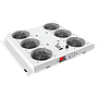 6-Way Fan, Analog Thermostat Controlled UK Plug Type Fan Module Black