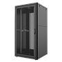 32U, Mirsan GTN Series Cabinet, Width 800mm, Depth 800mm, Ready Assembled, Black [Front Single & Rear Double Open 63% Perforated Free Standing Cabinet]