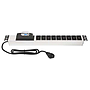 Mirsan 1U 9-Way IEC 320 C13 Socket Outlets, 1 x 16amp Fuse Protection, IEC320 C14 Plug