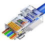 Pass Through RJ45 Connectors UTP CAT6 Connector Network Unshielded Rj45 Perforated Crystal Head Connectors