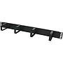 Excel 1U Cable Management Bar 4 Vertical Metal Hoops 65mm Black