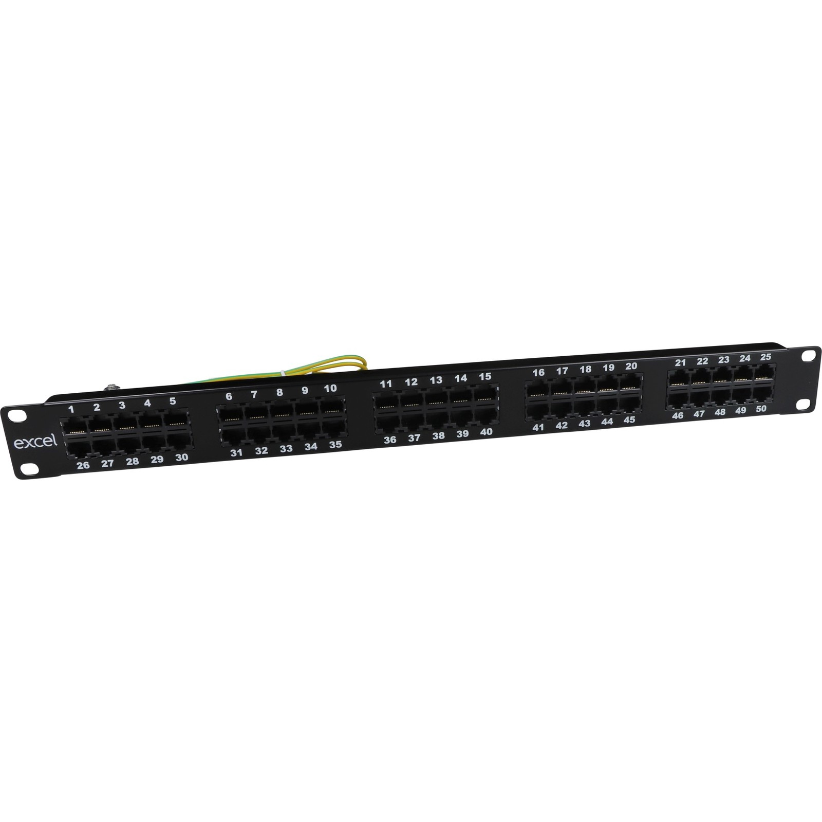 Excel Voice 50 Port 3-Pair RJ45 Patch Panel 1U Black