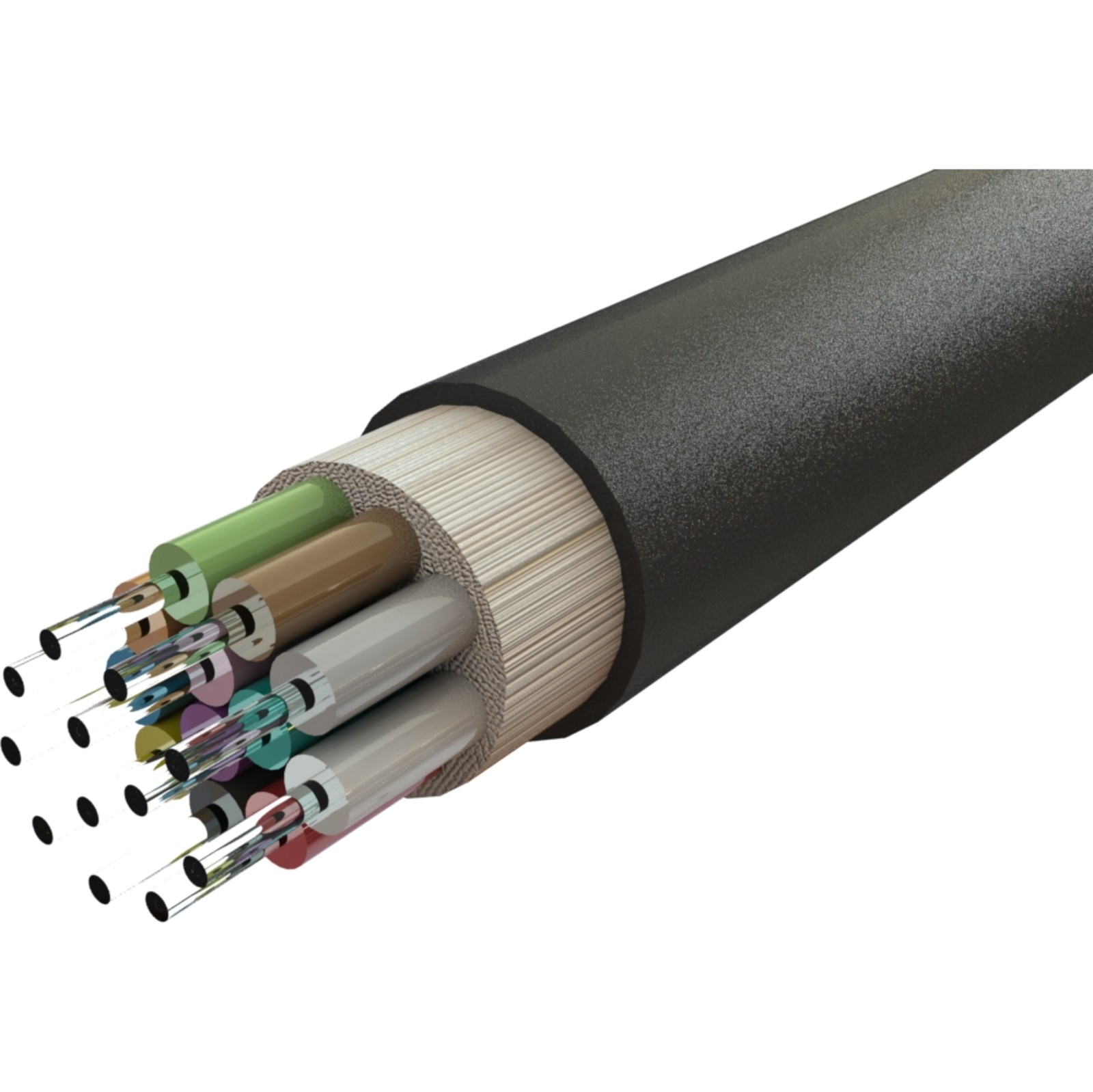 Excel Enbeam OM3 Multimode 50/125 6 Core Fibre Optic Cable Tight Buffered Cca - Black
