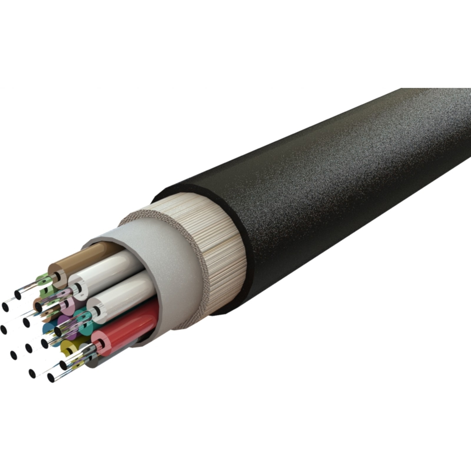 Excel Enbeam OM3 Multimode 50/125 6 Core Fibre Optic Cable Loose Tube Dca - Black