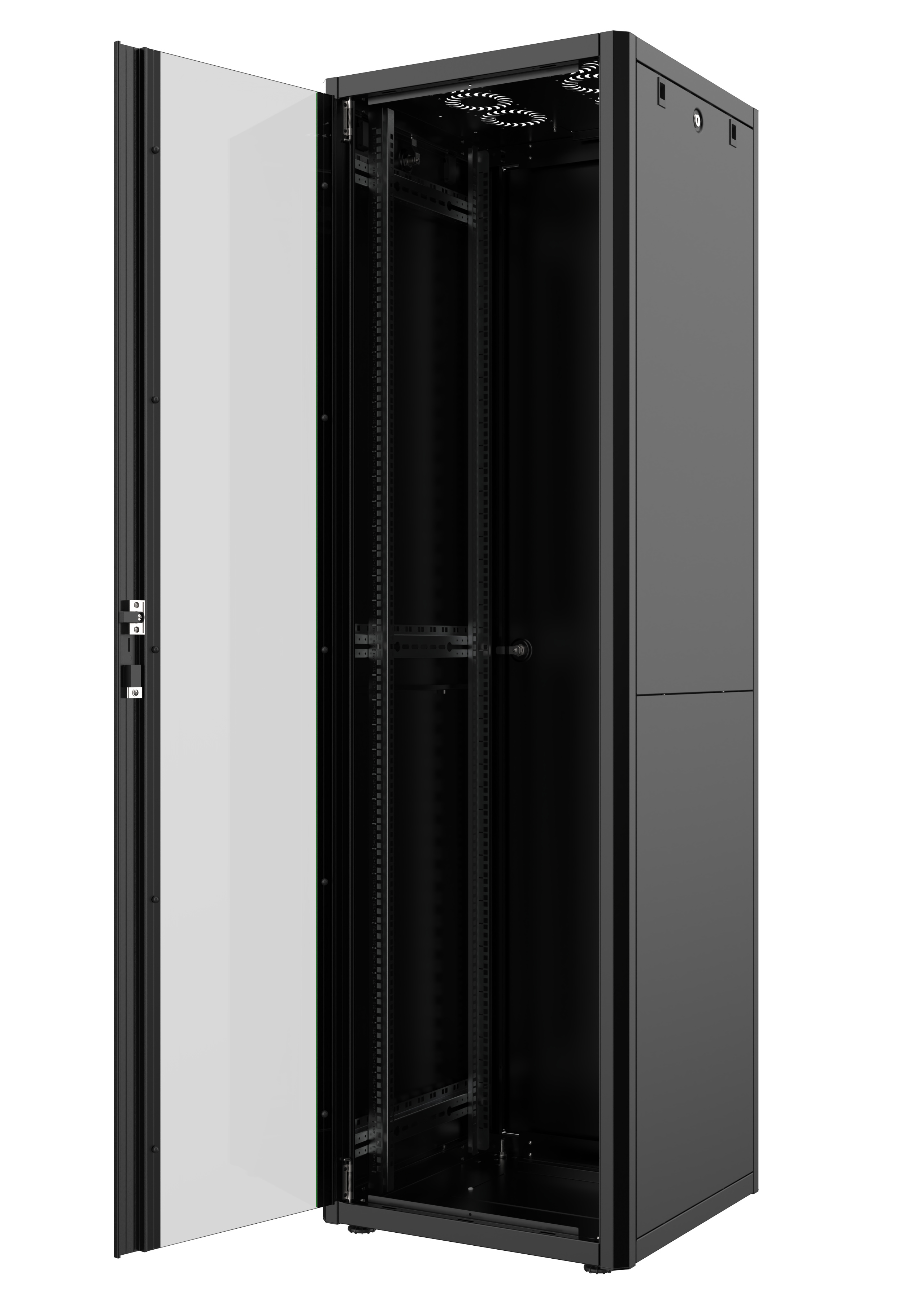 42U, Mirsan GTN Series Cabinet, Width 600mm, Depth 600mm, Ready Assembled, Black