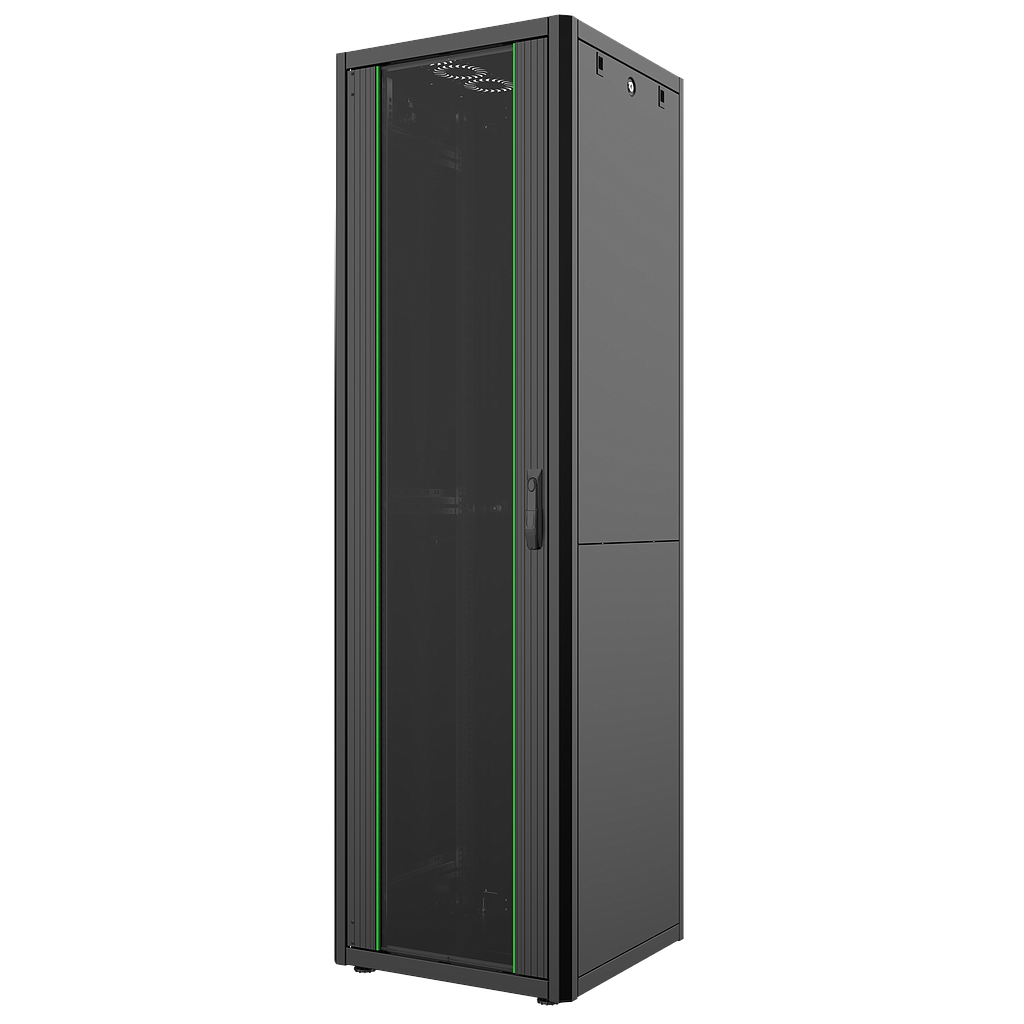 42U, Mirsan GTN Series Cabinet, Width 600mm, Depth 600mm, Ready Assembled, Black