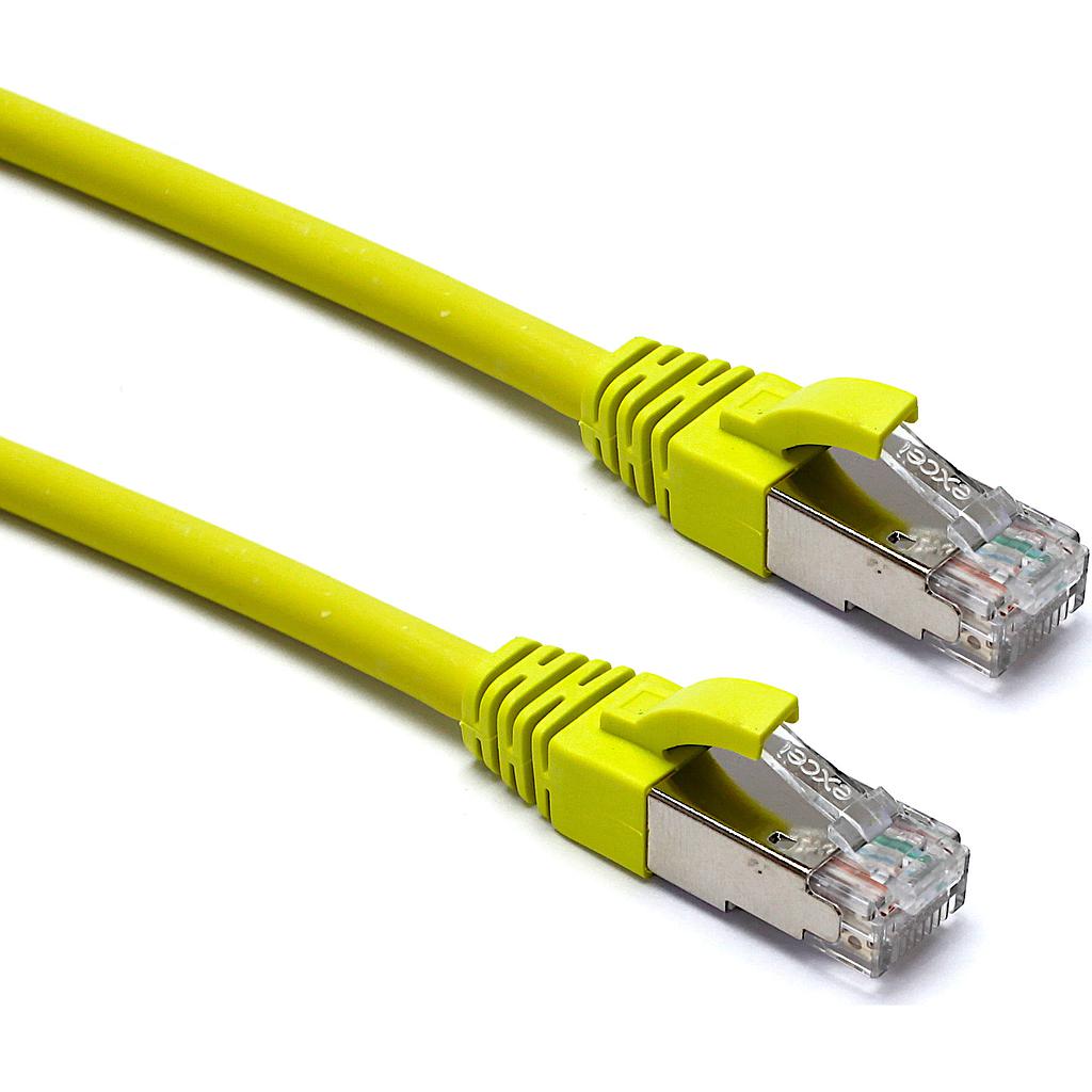 Excel CAT6A Patch Lead F/FTP Shielded LS0H Blade Booted 0.5MT - Yellow
