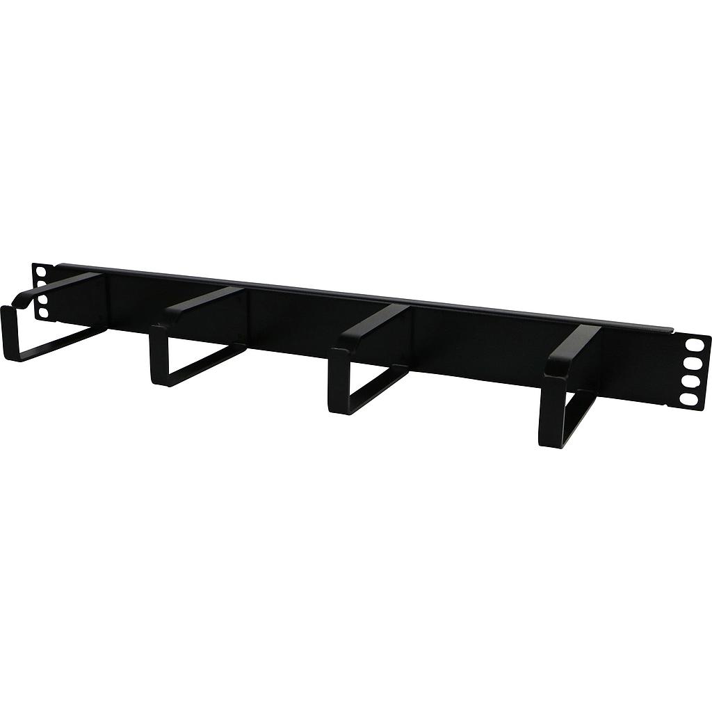 Excel Cable Management Bar 1U 4 Vertical Metal Hoops 100 mm Black
