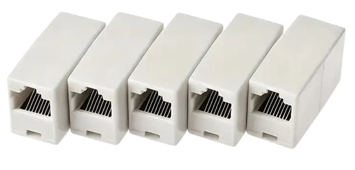 CAT6 UTP Inline Coupler thernet Cable Extender, RJ45 CAT5E, CAT6, UTP Coupler, Extender Connector - Ethernet Coupler Female to Female [White]
