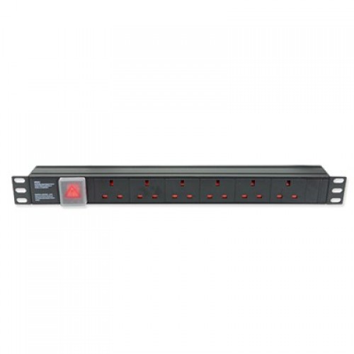 Linkbasic 6 Way UK type PDU, Horizontal 1U, 2m Cable