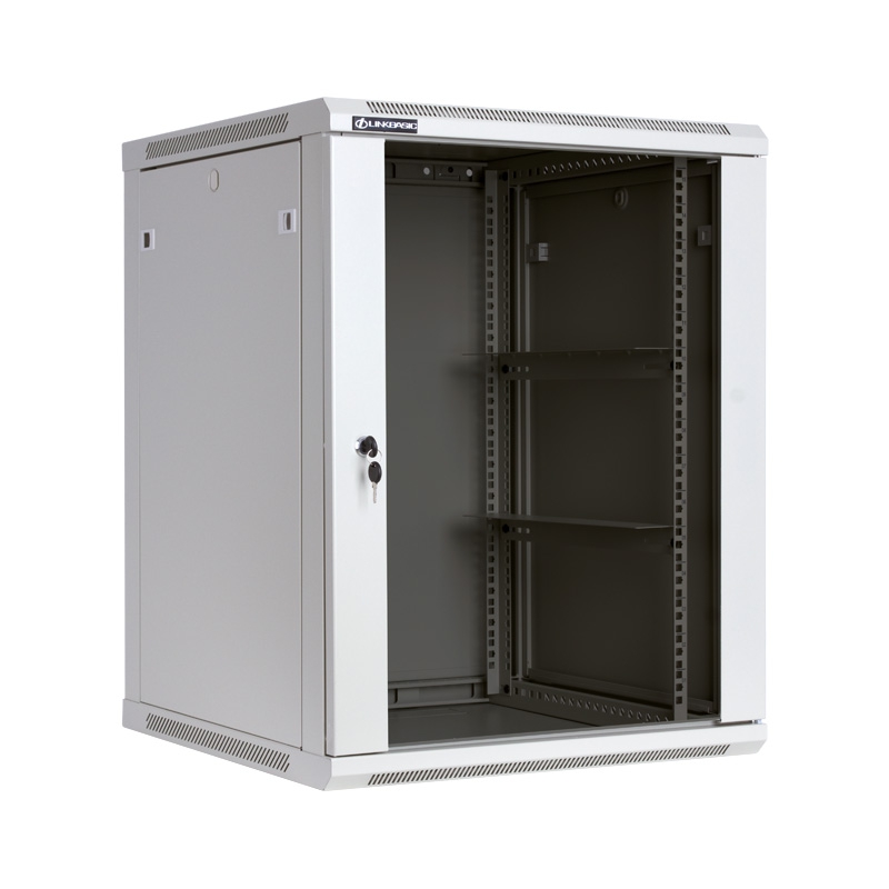Linkbasic 15U Wall Mount Cabinet, 600mm Width by 600mm Depth, Grey [Flat Packed]