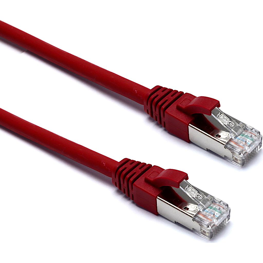 Excel CAT6A Patch Lead F/FTP Shielded LS0H Blade Booted 10MT - Red