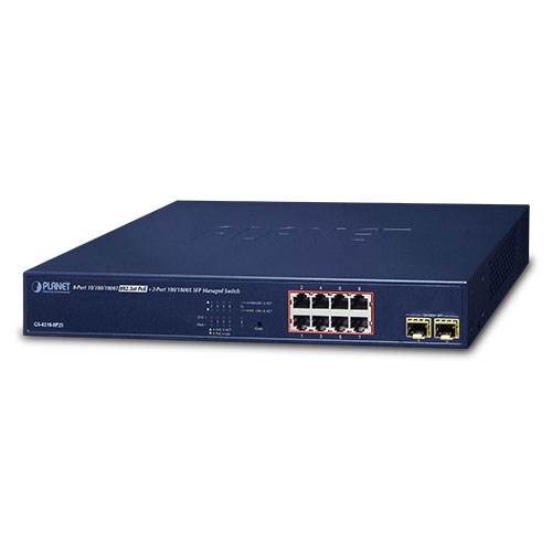 IPv4/IPv6, 8-Port Managed 802.3at POE+ Gigabit Ethernet Switch  + 2-Port 100/1000X SFP (120W PoE Budget)