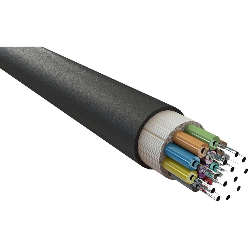 Excel Enbeam OM3 Multimode 50/125 6 Core Fibre Optic Cable Tight Buffered Cca - Black