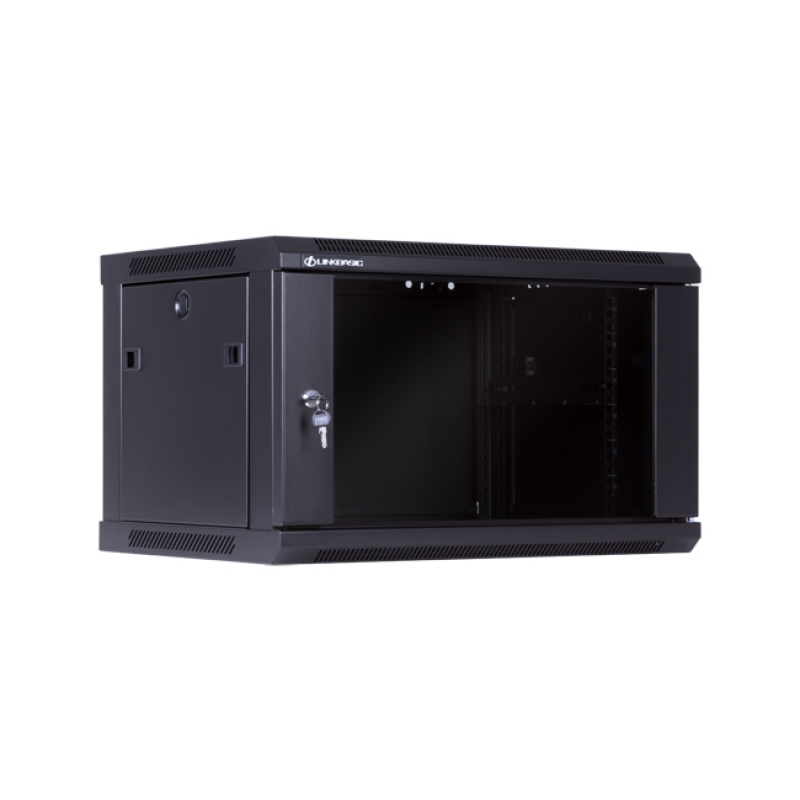 Linkbasic 6U Wall Mount Cabinet, 600mm Width by 450mm Depth, Black [Flat Packed]