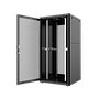 32U, Mirsan GTN Series Cabinet, Width 800mm, Depth 800mm, Ready Assembled, Black [Front Single & Rear Double Open 63% Perforated Free Standing Cabinet]