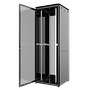 47U, Mirsan GTV Series Cabinet, Width 800mm, Depth 800mm, Ready Assembled, Black [Front Single & Rear Double Open 63% Perforated Free Standing Cabinet]